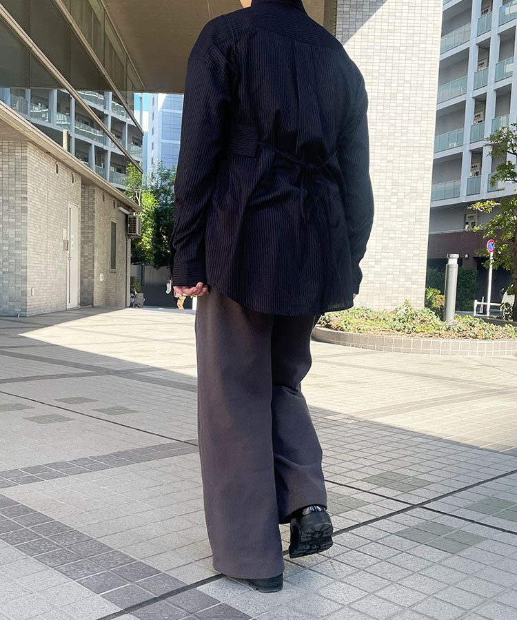 17℃ レディース パンツ もちぱんフラノ調セミワイド｜靴下の岡本公式